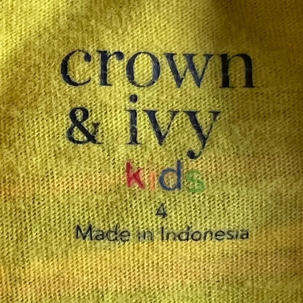 Crown & Ivy Boys 4 Yellow Summer Short Sleeve Tee Shirt Fish Surf Swim w Marlin